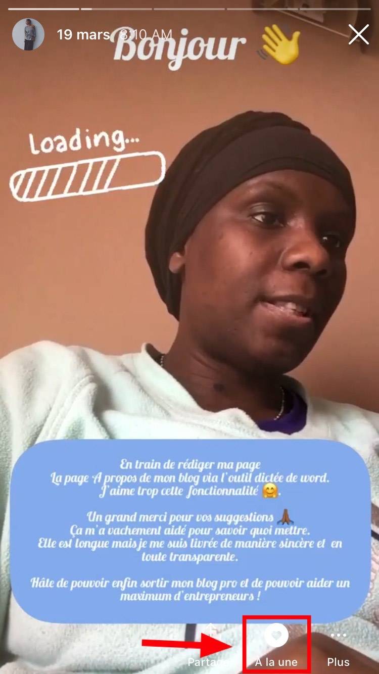 comment faire pour mettre une story a la une