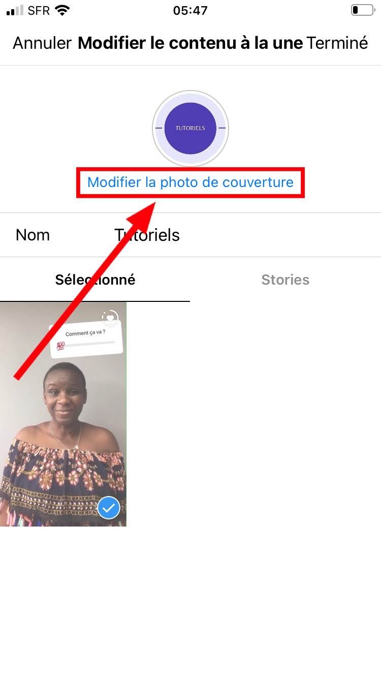 Comment modifier l’image de couverture de mes Stories à la une (sans la publier en story