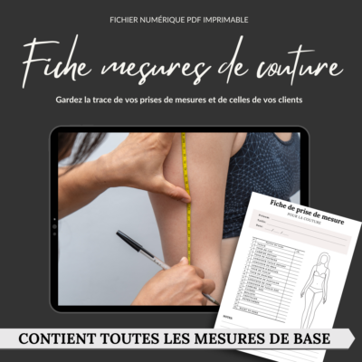 Fiches prise de mesure couture, tableau mesure couture femmes, tableau mensuration femme