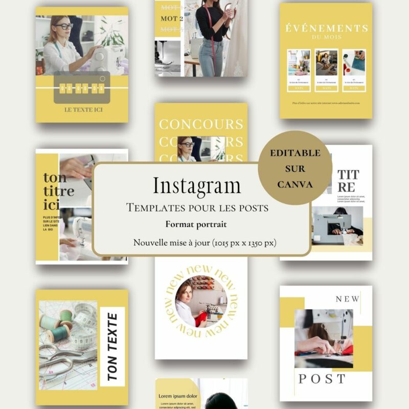 TEMPLATES nouveau feed instagram 2025, modèle de feed instagram 2025, création de publication instagram, modèle de post instagram, pack publications instagram, se lancer sur instagram, compte instagram professionnel, améliorer son compte instagram