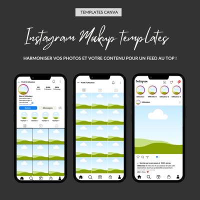 Instagram feed mockup templates instagram story, avoir un joli feed, feed esthétique et harmonieux comment faire stratégie de contenu Instagram astuces instagram, conseils instagram, comment utiliser instagram professionnellement, calendrier éditorial instagram, instagram mockup iphone, templates instagram communication, templates instagram community manager canva, influenceur