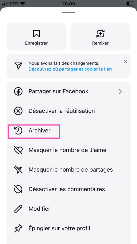 archives instagram, comment archiver dans instagram