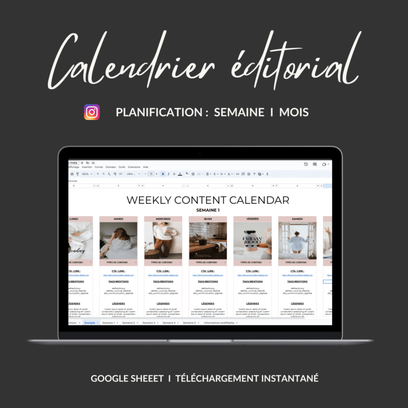 calendrier éditorial social média, calendrier éditorial à télécharger, plan de contenu, stratégie de contenu, calendrier éditorial excel, calendrier de contenu réseaux sociaux, calendrier éditorial google sheet