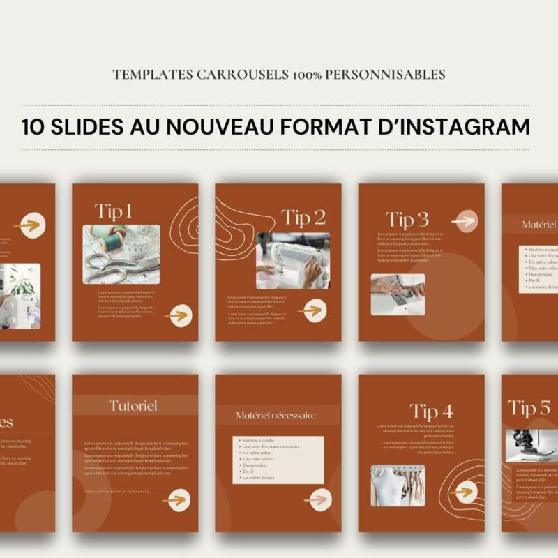 Carrousels Instagram de 10 slides personnalisable sur Canva - Mise à jour Feed 2025 – Image 2