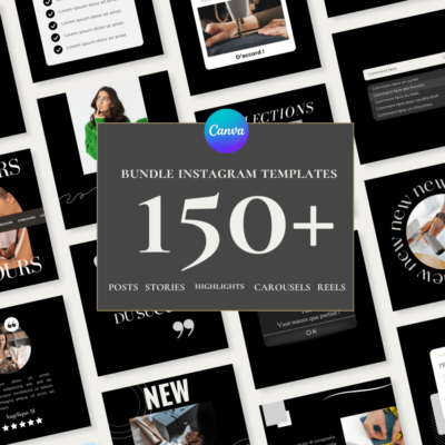 bundle instagram, templates posts, stories, feed, hihlights, story à la une