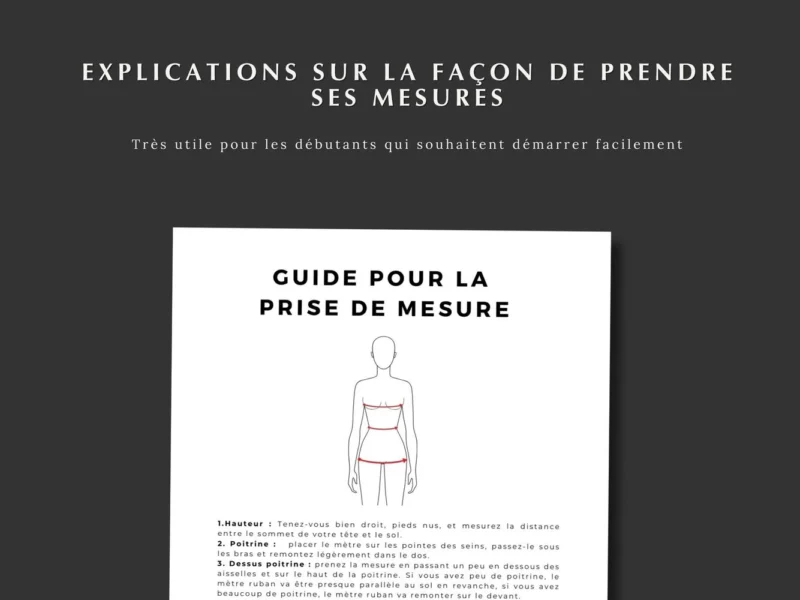 Table de mesure de couture pour femme pdf vierge à imprimer et à remplir – Image 6