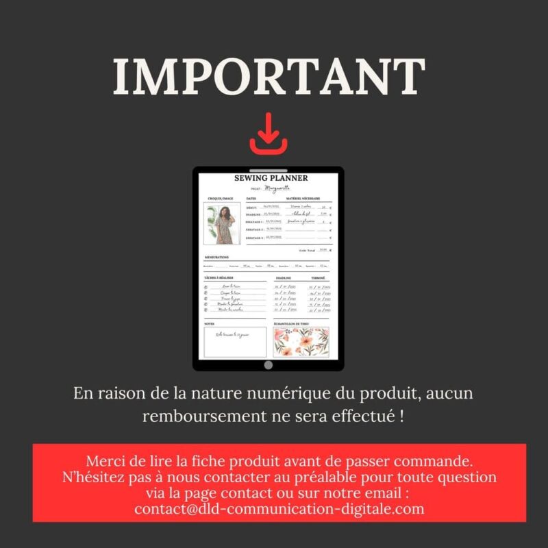 Fiche projet de couture pdf à imprimer (une page) – Image 6