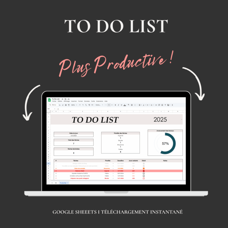 check list excel à télécharger, to do list exel en français, suivi des tâches excel français, checklist excel, liste des choses à faire modèle