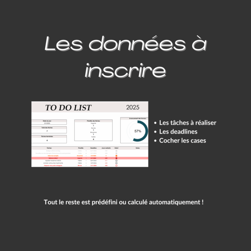 Modèle de Check list Excel Google Sheets à télécharger, pour gérer efficacement ses tâches quotidiennes – Image 4
