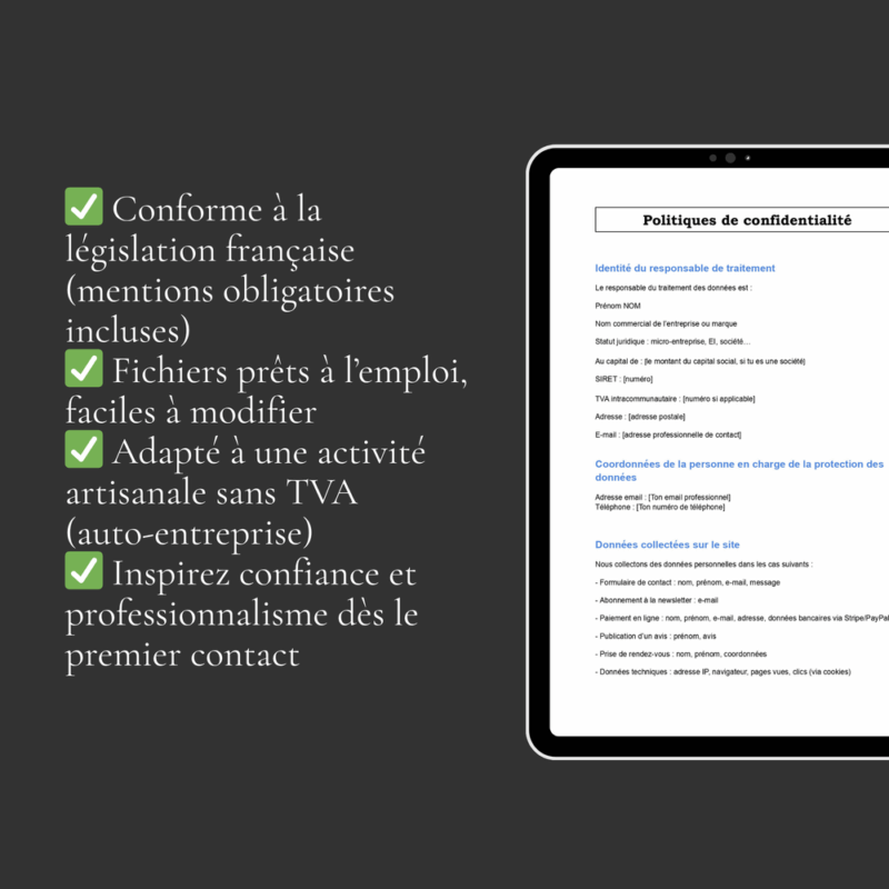 Pack juridique autoentrepreneur – Spécial ventes en ligne pour couturières & créatrices – Image 3