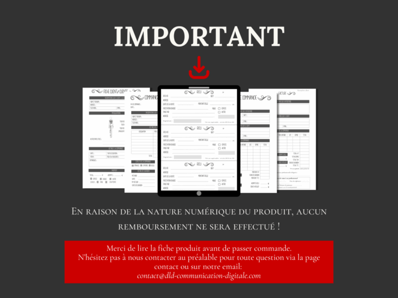 Bundle modèles de documents administratifs pour Couturières et Créatrices (facture, bon de commande, reçu...) – Image 7