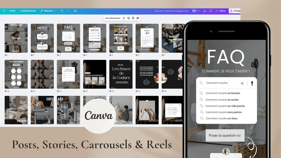 kit instagram, modèles de publications réseaux sociaux pour les entreprises
