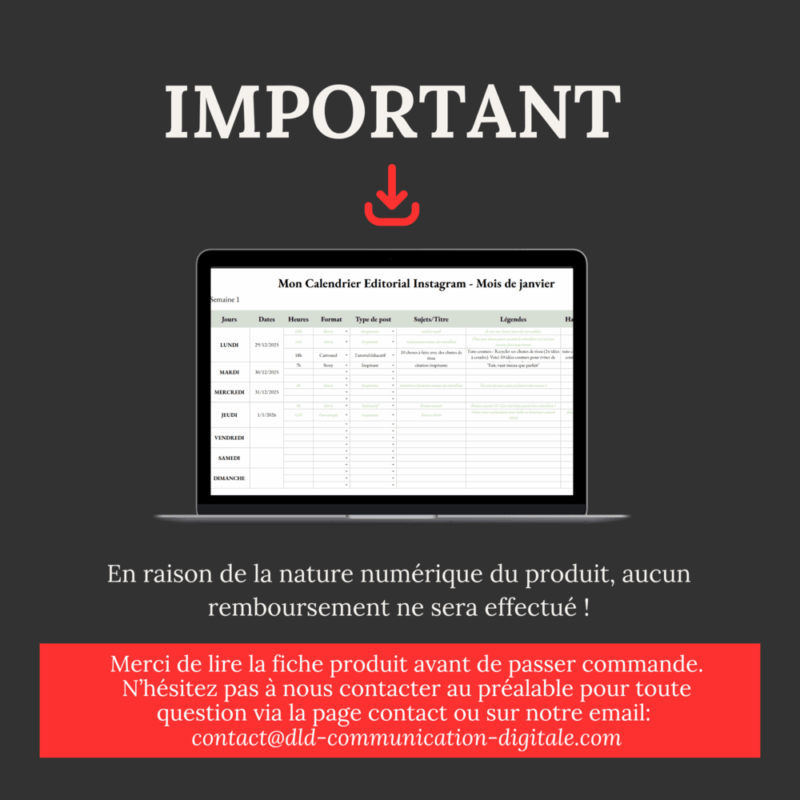 Planning éditorial Instagram - Organise ton Instagram couture en toute simplicité ! – Image 8